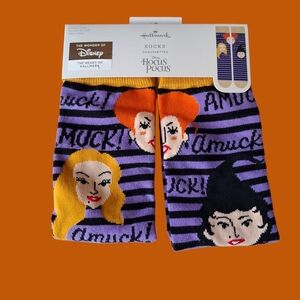 Disney Hocus Pocus Sanderson Sisters Amuck Amuck Ladies OSFM Striped Calf Socks